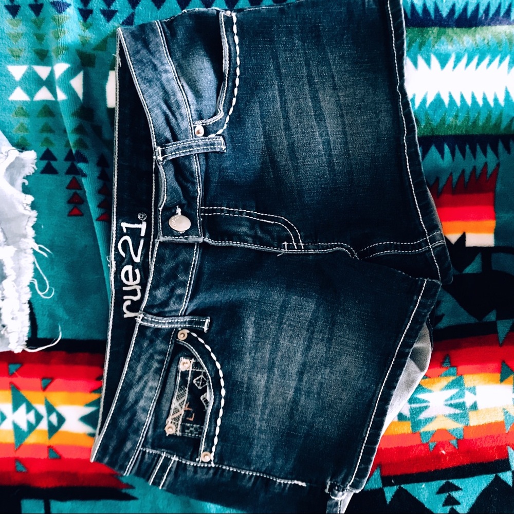 Jean shorts.